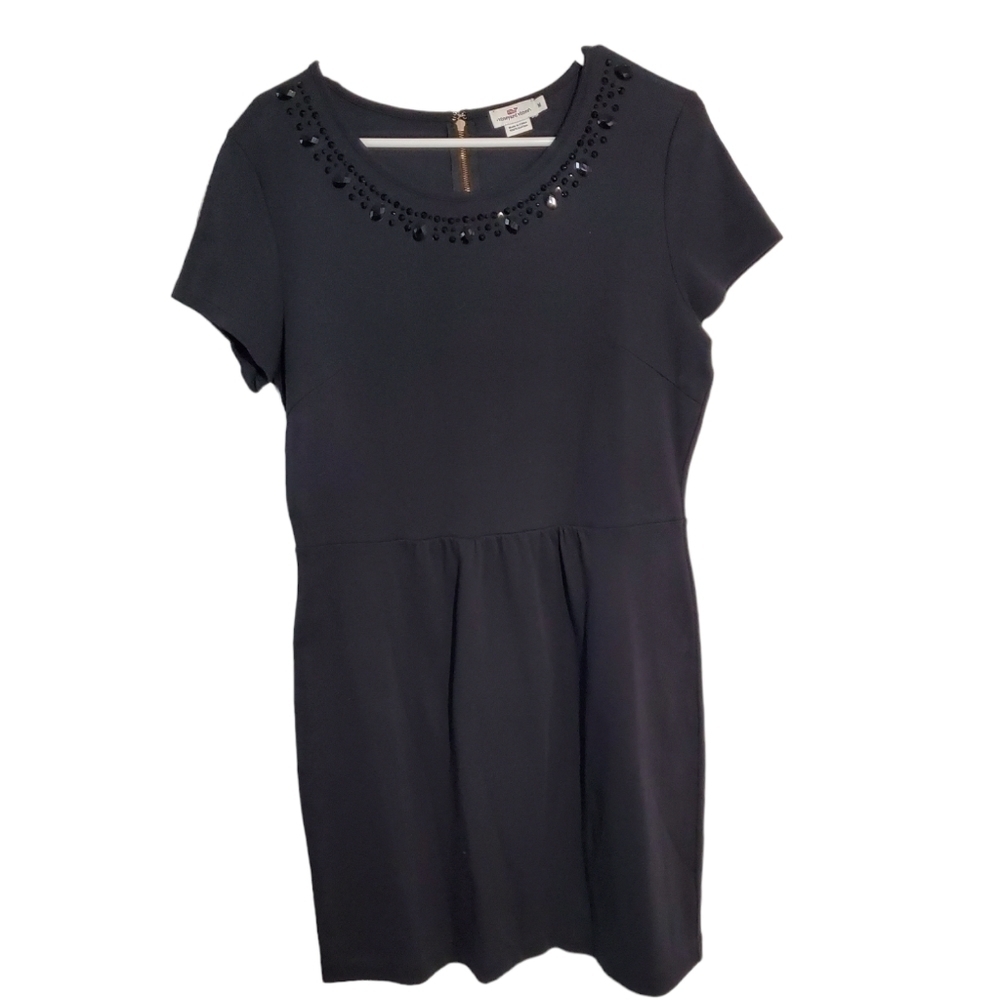 VINYARD Vines Jeweled Neckline Black Dress